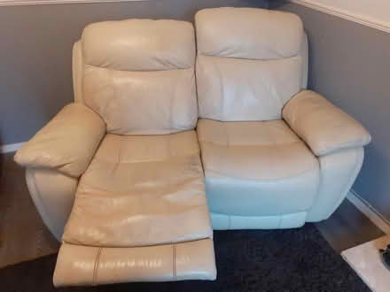 Photo of free 2 seater cream leather sofa (Druids Heath , B14 .) #3
