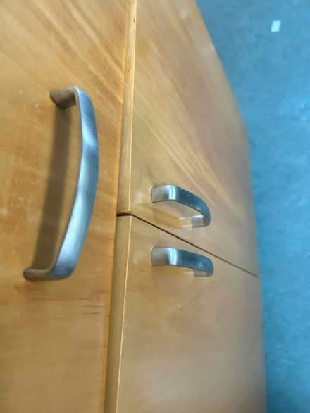 Photo of free 28 4” brushed nickel handles (Walnut Creek) #1