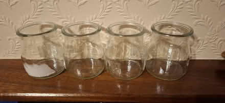 Photo of free Small glass yoghurt jars, no lids. (Harrogate HG1) #1