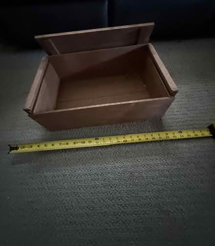 Photo of free Wooden box with sliding lid (Woburn - four corners) #2