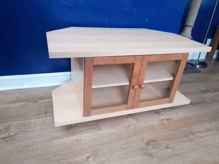 Photo of free Tv / media unit .wooden with glass doors (Larches PR2) #1