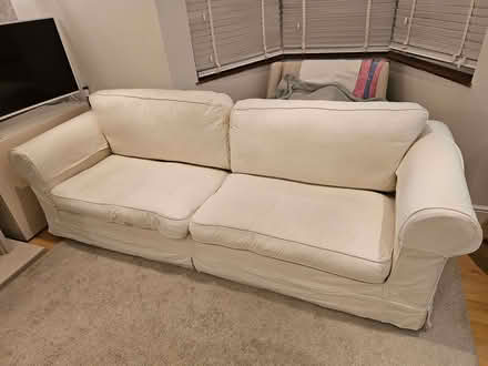 Photo of free 4 seater cream sofa (Windlesham GU20) #2