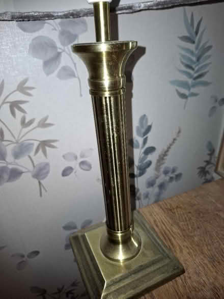 Photo of free Brass lamp with grey shade (Newtown SY16) #2