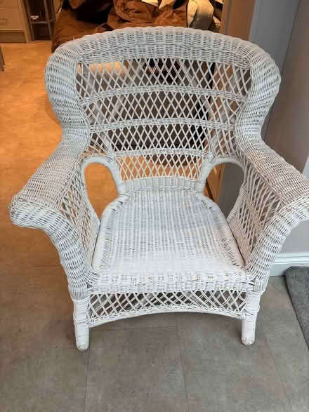 Photo of free White Whicker Chair (Finchampstead RG40) #1