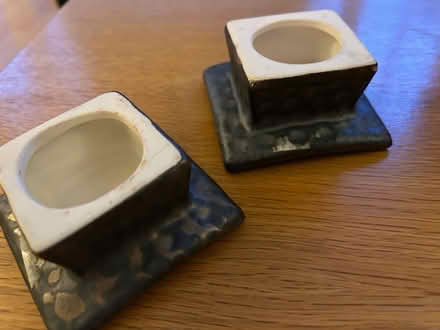 Photo of free Pair of grey candle holders (Barkham RG41) #1