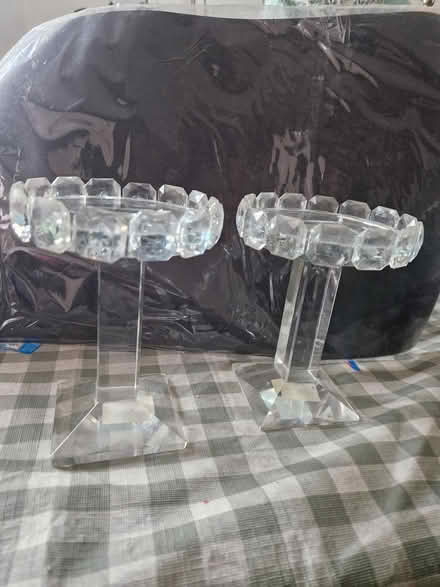 Photo of free 2 possibly crystal candle holders (Wimborne BH21) #1