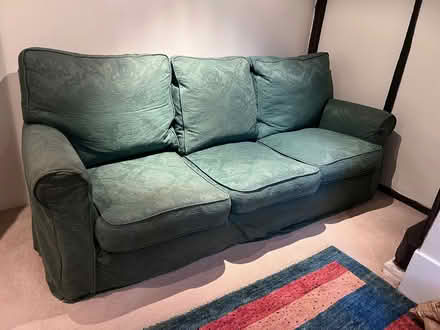 Photo of free Green material Sofa (Wineham BN5) #2