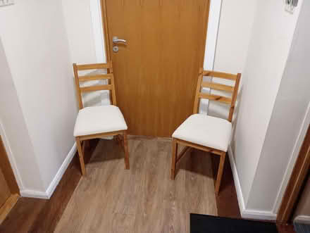 Photo of free 2 of Lerhamn chairs in off white. Slight mark on seat cover, (Saville Park HX1) #1