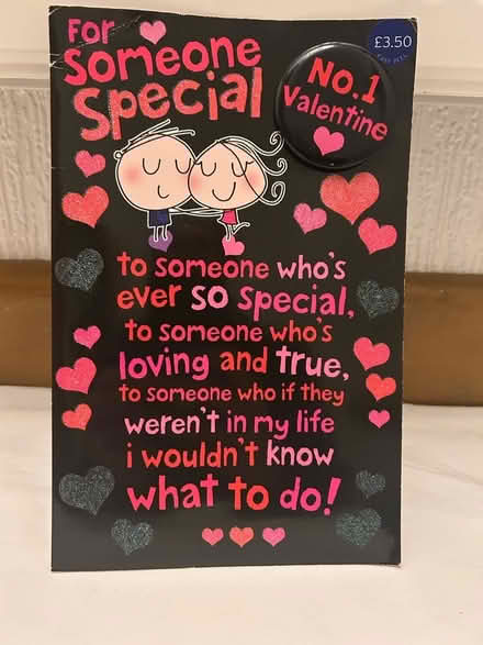 Photo of free Valentines card with badge but no envelope! (Elmdon Heath B91) #1