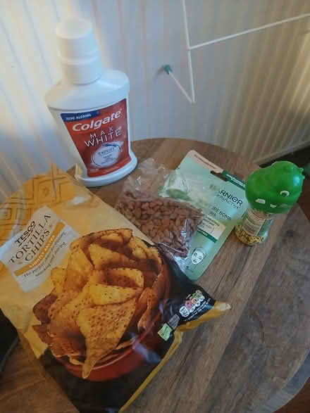 Photo of free Cat treats, mouthwash, tortilla chips, sprinkles, face mask (Carr Mill WA11) #1