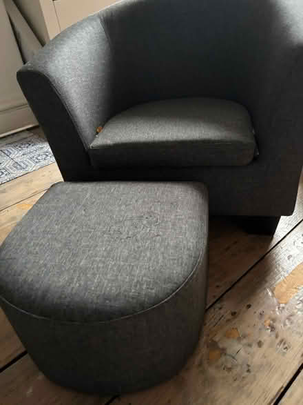 Photo of free Grey kids armchair and stool (Eccles M30) #1