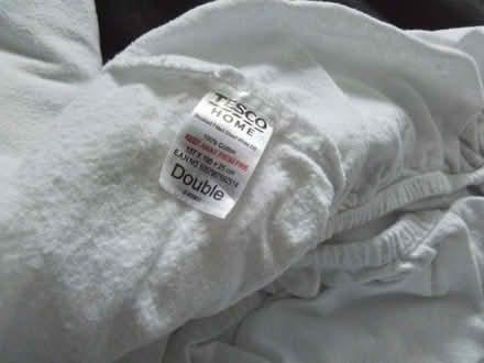 Photo of free 2 white fitted double bed sheets (Putnoe MK41) #1