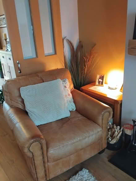 Photo of free Tan leather 3 piece suite (Hoole Village CH2) #1