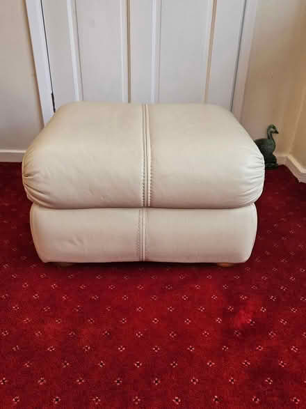 Photo of free Cream Leather Storage Footstool (Ibstock LE67) #1