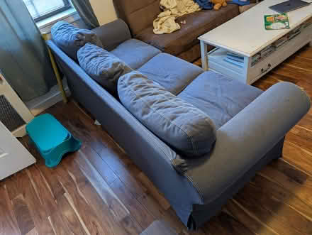 Photo of free Blue 3-4 Seater Couch (146th & Amsterdam Ave) #3