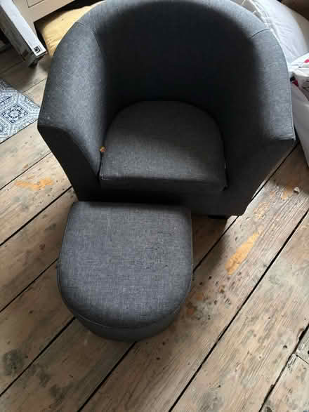 Photo of free Grey kids armchair and stool (Eccles M30) #2
