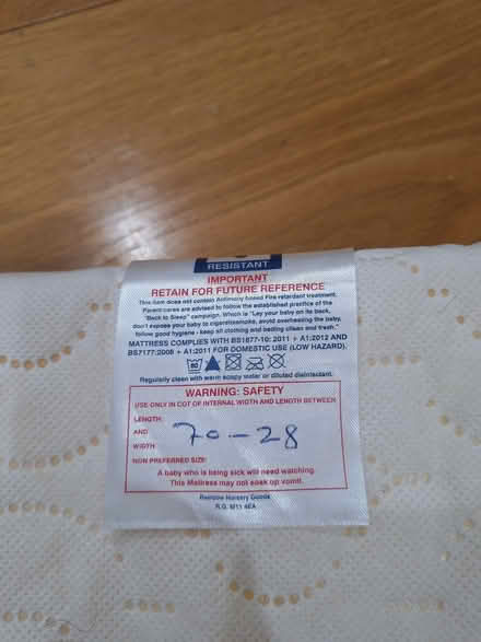 Photo of free Moses basket mattress (Knotty Ash L14) #3