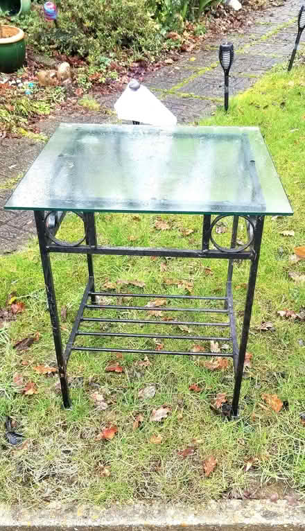 Photo of free Two metal tables with glass tops (Golden Cross BN27) #2