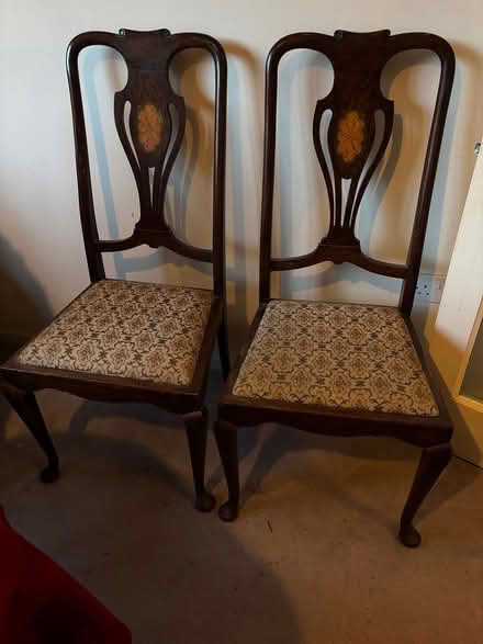 Photo of free Dark wood chairs x 2 (Blackrock) #1