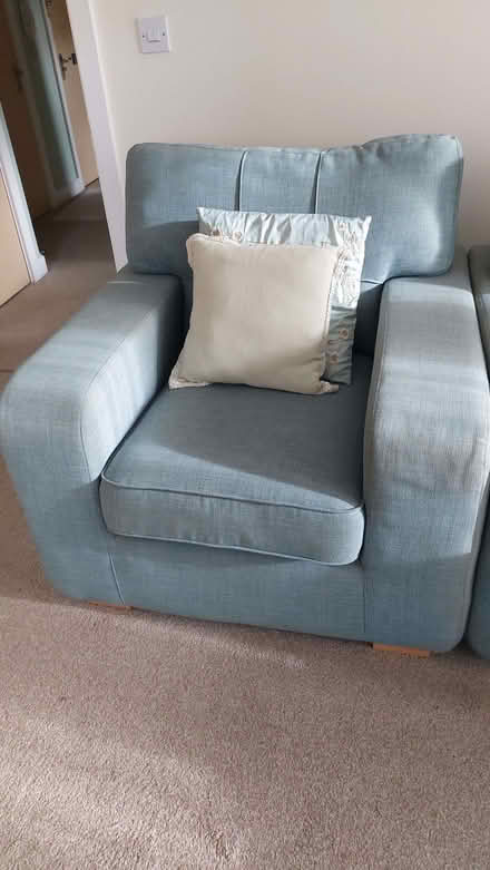 Photo of free 2 seater sofa, armchair & storage footstool (Shirley SO16) #2