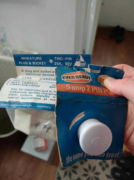 Photo of free 5amp 2 pin plug and mini socket (Stanway, CO3) #1