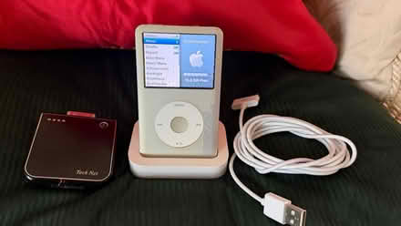 Photo of free Apple 160GB iPod Classic Silver with stand lead & power bank (Welling DA16) #1