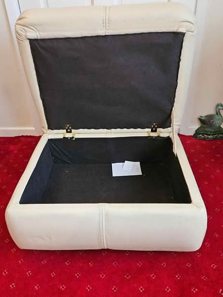 Photo of free Cream Leather Storage Footstool (Ibstock LE67) #3
