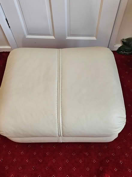Photo of free Cream Leather Storage Footstool (Ibstock LE67) #2