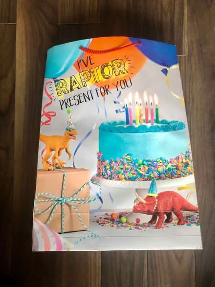Photo of free Large dinosaur gift bag (Latchford WA4) #2