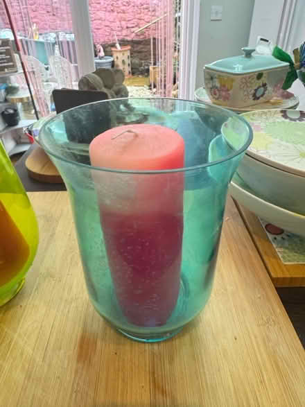 Photo of free Two glass candle vases (Dawlish Devon EX7) #1