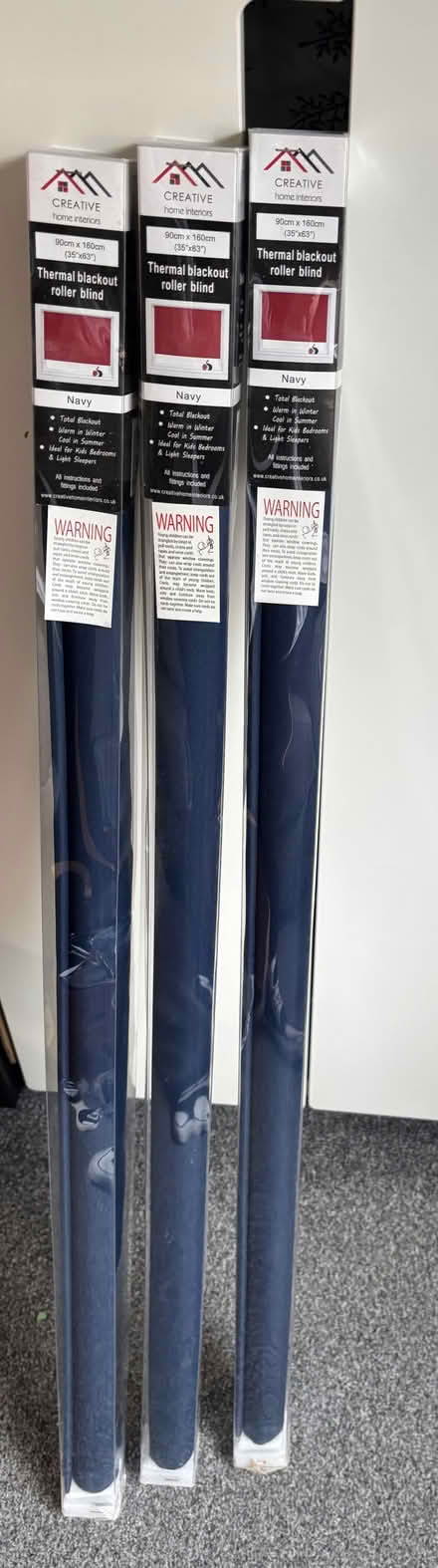 Photo of free 3x Navy roller blinds (Pembury TN2) #1