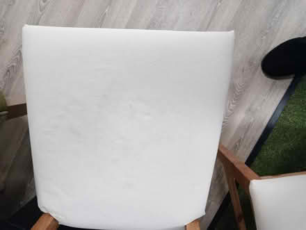 Photo of free 2 of Lerhamn chairs in off white. Slight mark on seat cover, (Saville Park HX1) #3