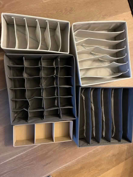 Photo of free 5 different drawer organisers (Shepherds Bush W14) #1