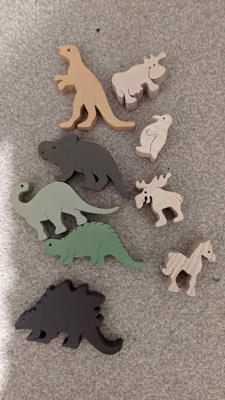 Photo of free Wooden dinosaurs and animals (Queens Park MK40) #1