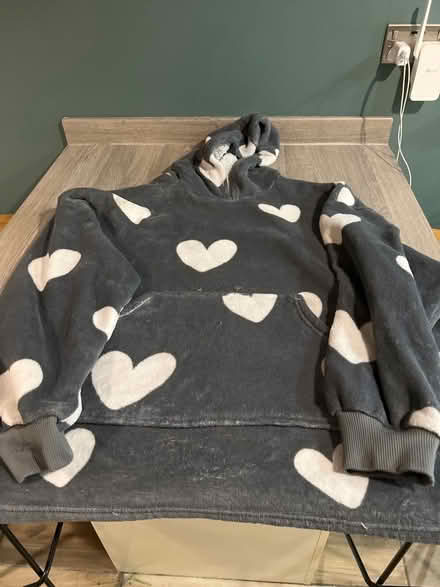 Photo of free Grey Oversized Blanket Hoodie with Heart Design (Southsea PO4) #1