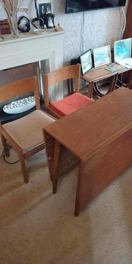 Photo of free Teak folding table and 2 chairs (Worth, Crawley RH10) #1