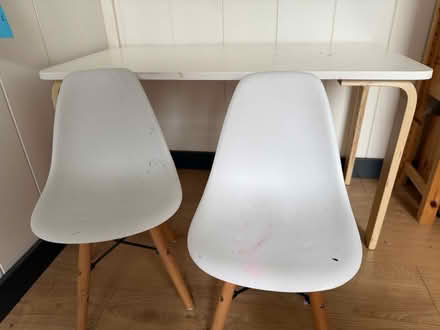 Photo of free Kid-sized desk/craft table & chairs (Bethnal Green E2) #2