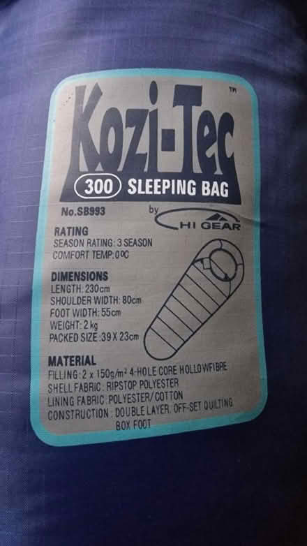 Photo of free Sleeping bag (Kirk Hallam DE7) #2