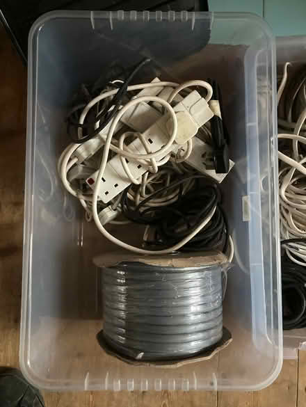 Photo of free 3 big crates of assorted electrical cables and fittings etc (Hastings TN35) #1