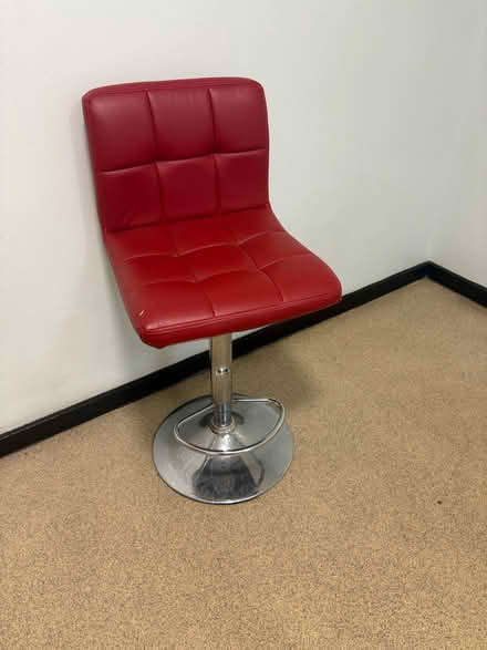 Photo of free x2 Red Leather Black Stools (Richmond TW10) #4