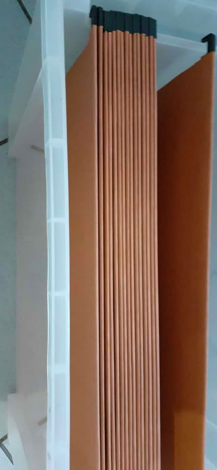 Photo of free Plastic filing box with 8 folders (Basildon SS14) #1