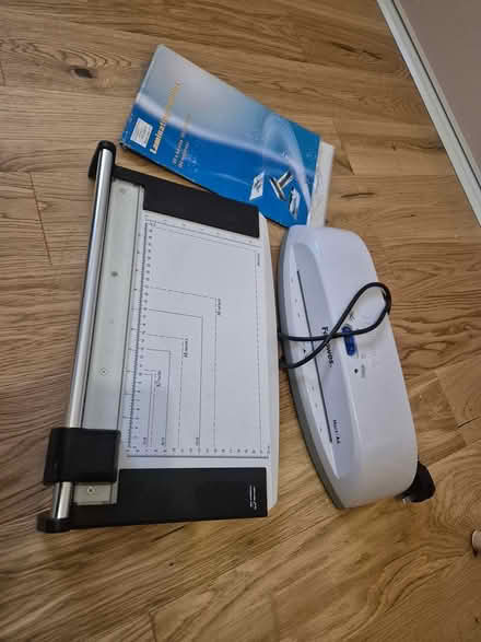 Photo of free Laminator, cutter and some sleeves (Sw155au, Barnes) #1