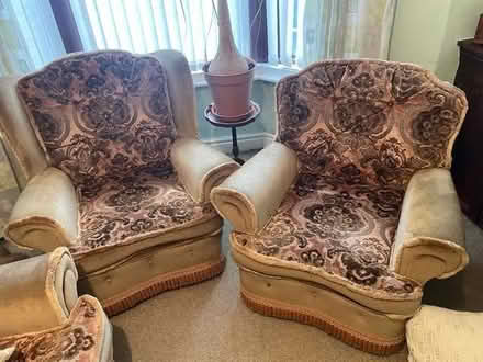 Photo of free 3 seater sofa & 2 arm chairs (Greaves LA1) #2