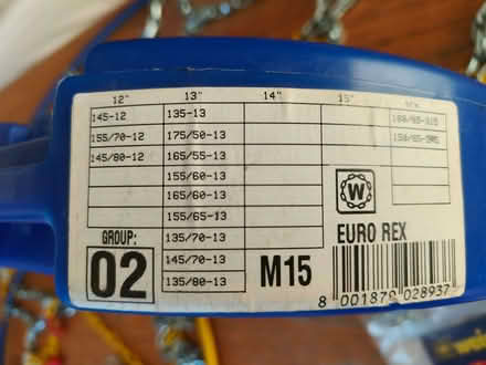 Photo of free Weisenfels Eurorex steel snow chains for 12" or 13" rim. Unu (Penicuik EH26) #4