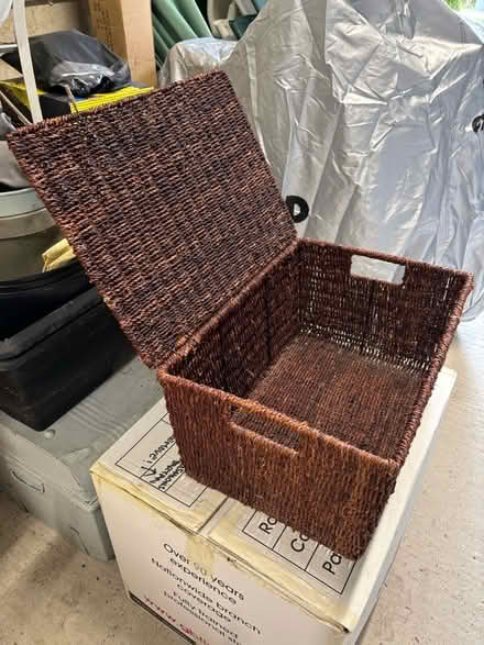 Photo of free Wicker Rustic Storage Basket Box with Lid (Chichester PO19) #1