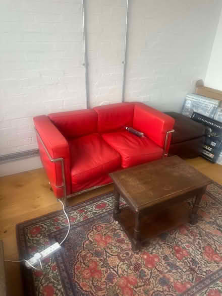 Photo of free Red Small Sofa and 3 Small Blue Arm Chairs (De Beauvoir Town N1) #2