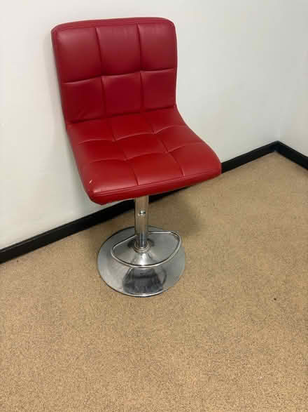 Photo of free x2 Red Leather Black Stools (Richmond TW10) #3