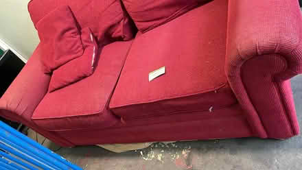 Photo of free Red sofa bed with fire label (Deptford SE8) #1