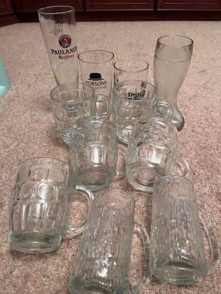 Photo of free 11 assorted beer glasses (Garston, Watford, Herts WD25) #3