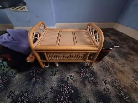 Photo of free Wicker foot stool (Forestgreen) #1